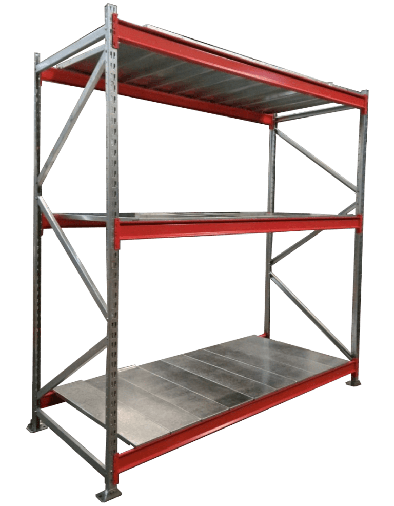 Rack 200 x 100 x 230 3 niveles con pisos metalicos rapiestantes