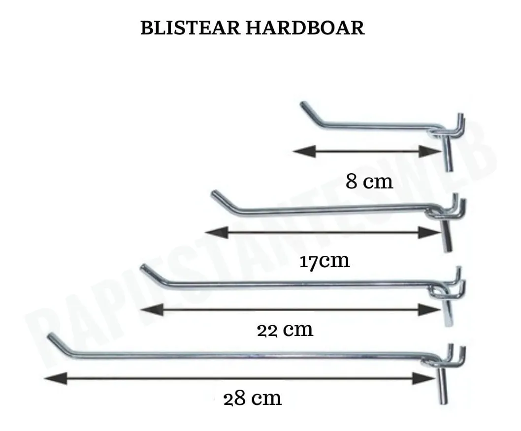 25 GANCHOS HARBOAR 8cm - Para panel perforado - Imagen 4